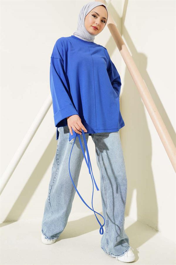 Double Sleeve Rope Laced Tunic Saxe