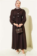 Button-Detail Jacket 2 Piece Set, Coffee