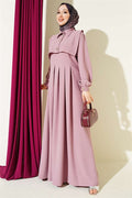 Button Detail Sleeveless Dress Powder Pink