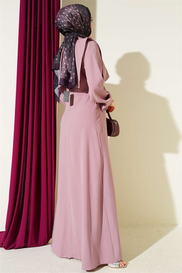 Button Detail Sleeveless Dress Powder Pink