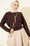 Buttoned Thin Knit Cardigan Dark Brown