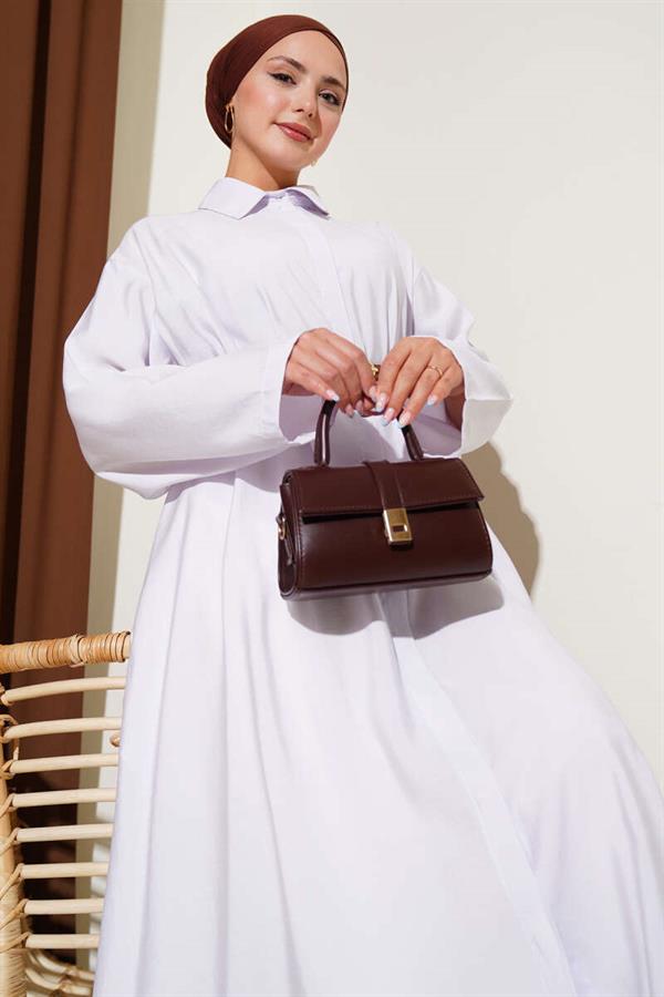 Buttoned Belted Long Tunic Lilac