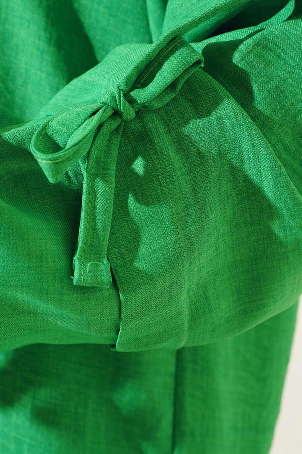 Buttoned Linen 2 Piece Set Benetton