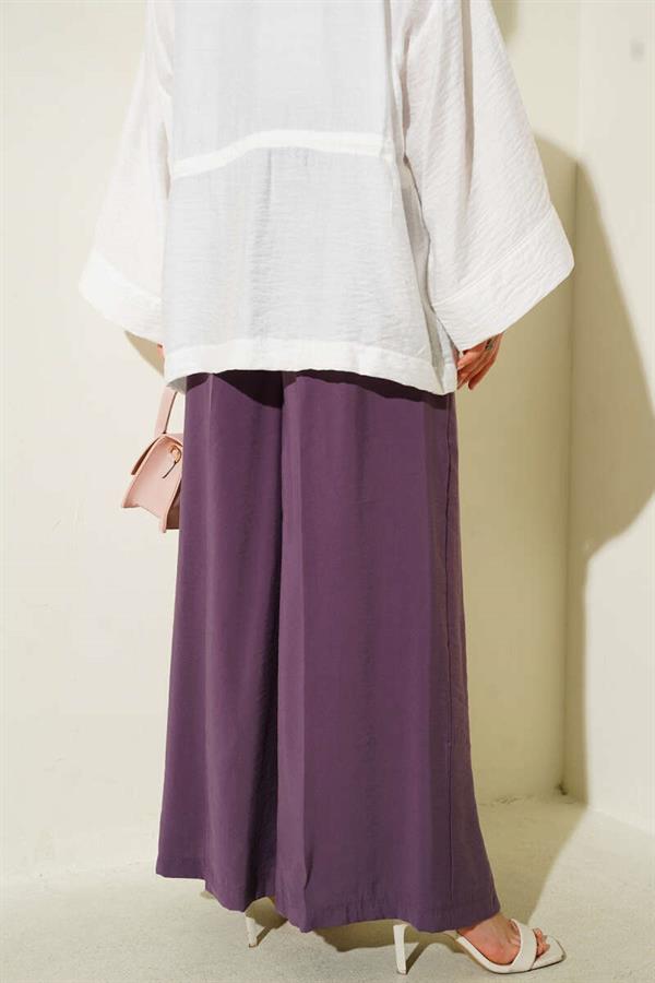 Buttoned Casual Trousers Purple