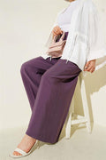 Buttoned Casual Trousers Purple