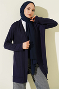 Buttonless Loose Cardigan Navy Blue