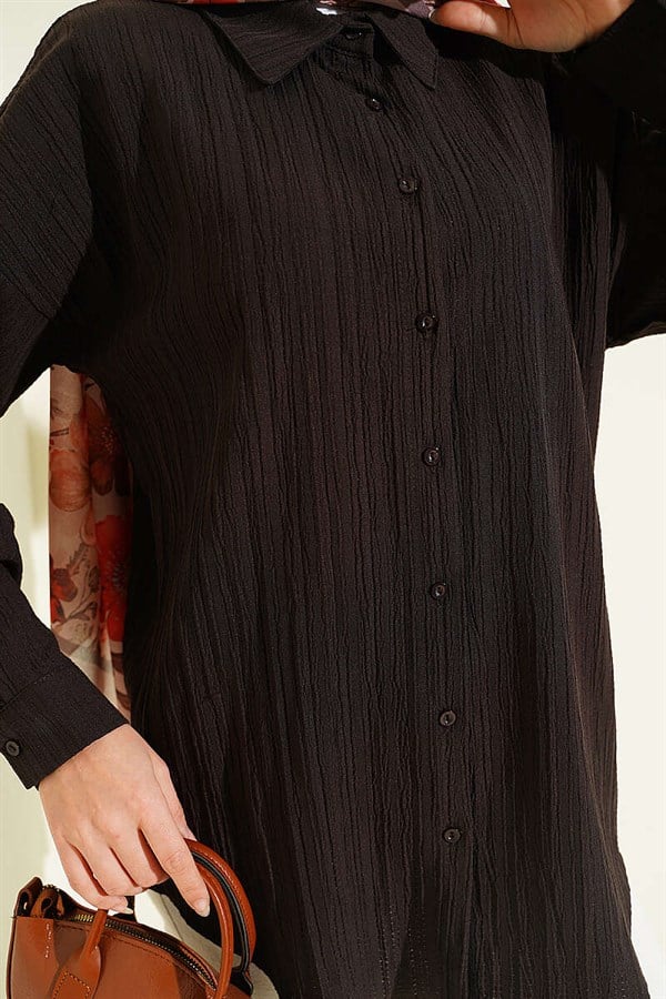 Low-Shouldered Tree Bark Shirt, Coffee