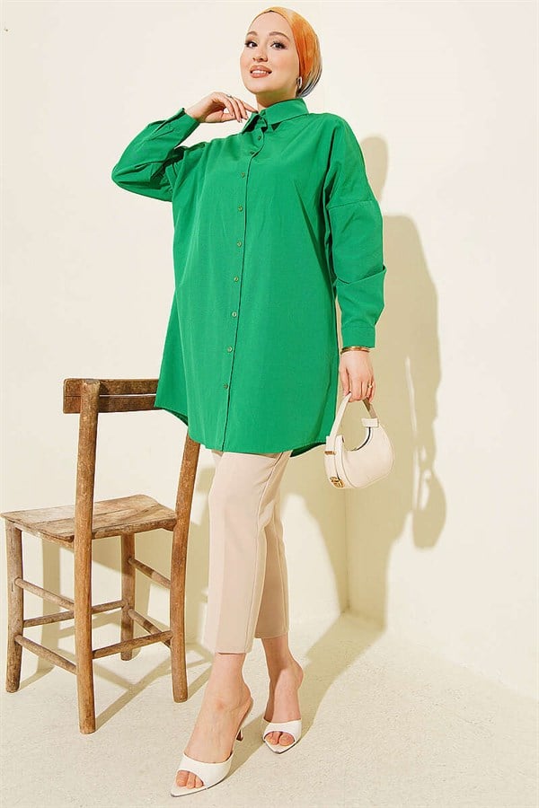Benetton Dropped Shoulder Plain Shirt