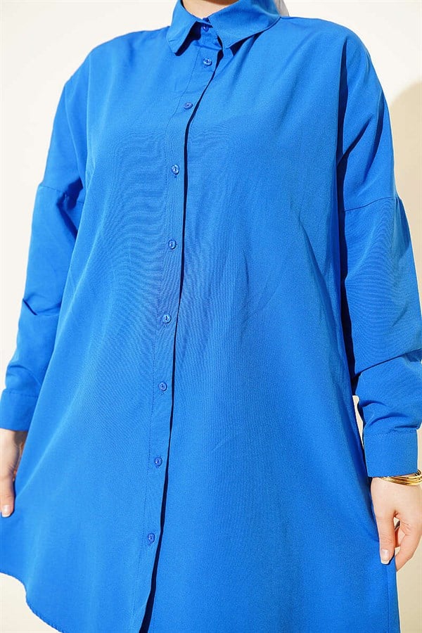 Dropped Shoulder Plain Shirt Saks