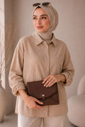 Loose-fitting Off-Shoulder Shirt Latte
