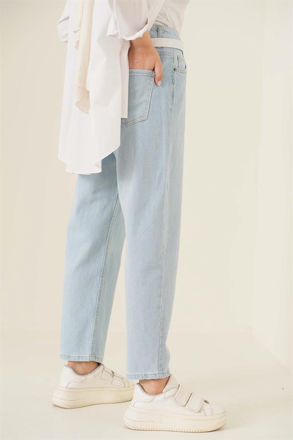 Plain Boyfriend Ice Blue Trousers