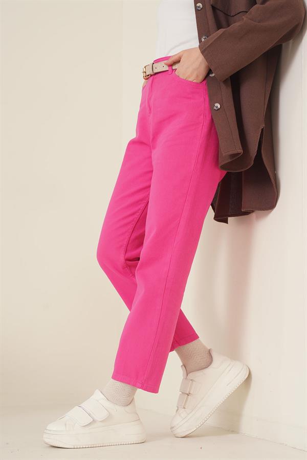 Plain Boyfriend Fuchsia Trousers