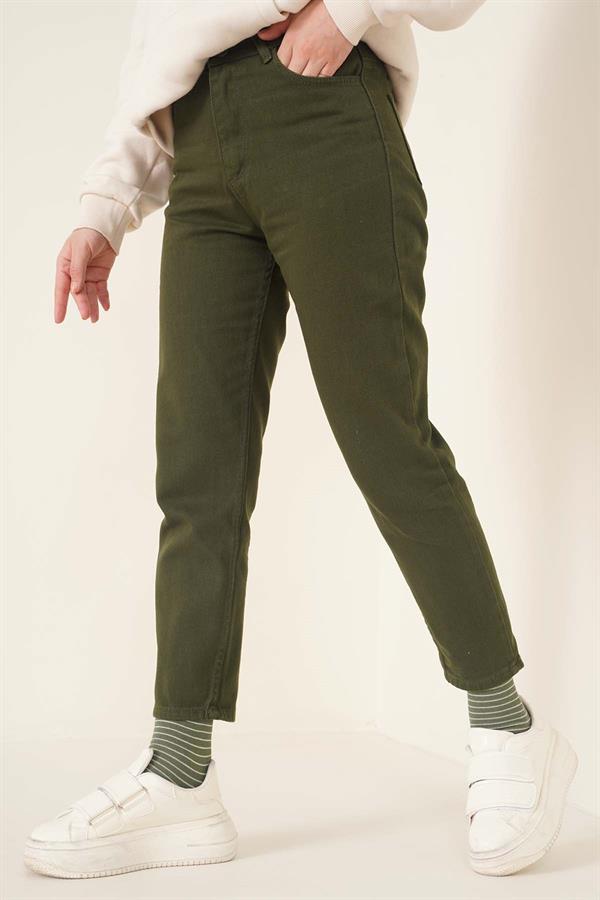 Plain Boyfriend Khaki Trousers