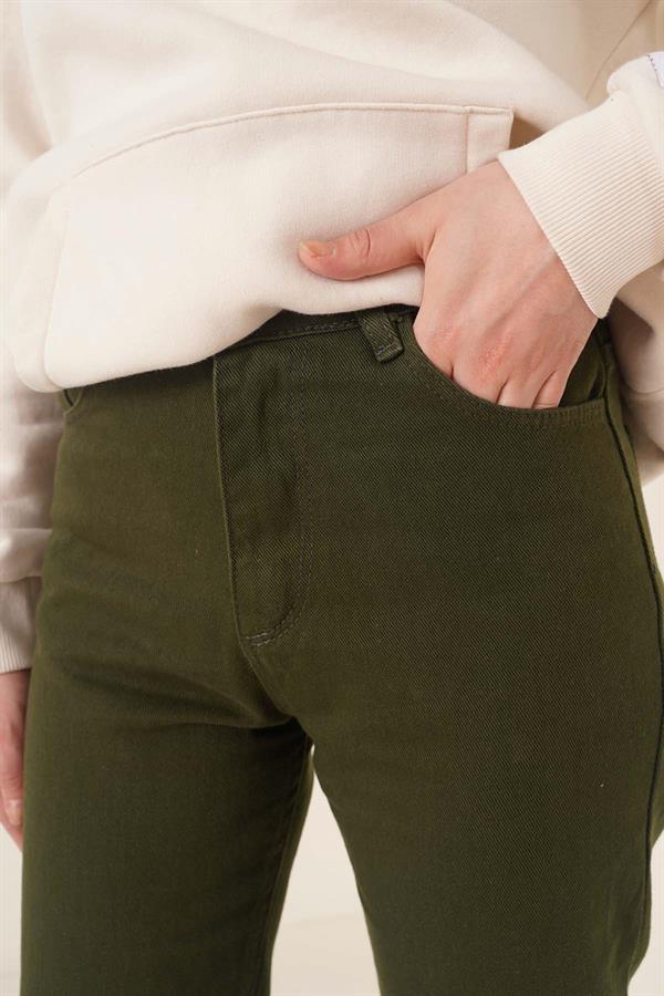 Plain Boyfriend Khaki Trousers