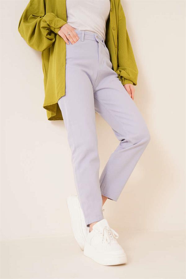 Plain Boyfriend Lavender Blue Trousers