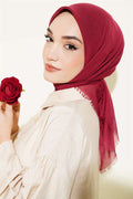 Plain Flamboyant Cotton Scarf Burgundy