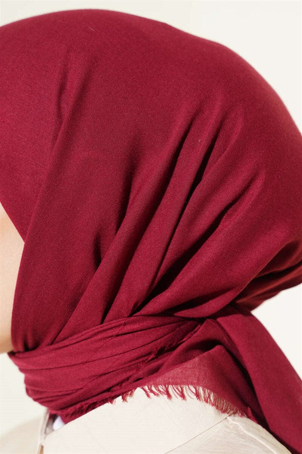 Plain Flamboyant Cotton Scarf Burgundy