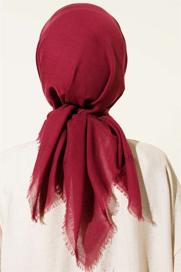 Plain Flamboyant Cotton Scarf Burgundy