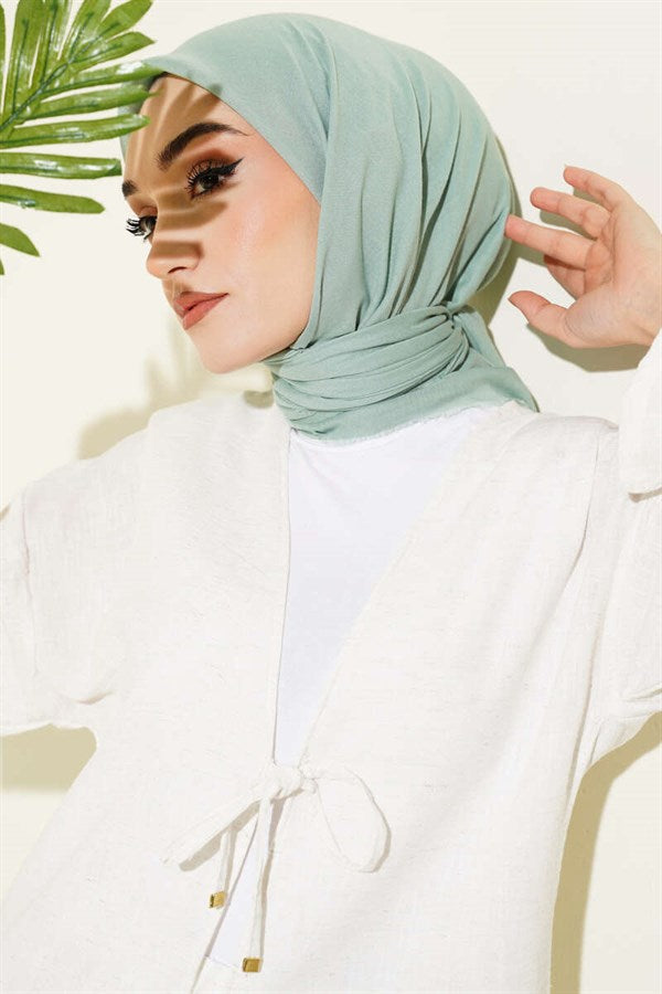 Plain Flamboyant Cotton Scarf Mint