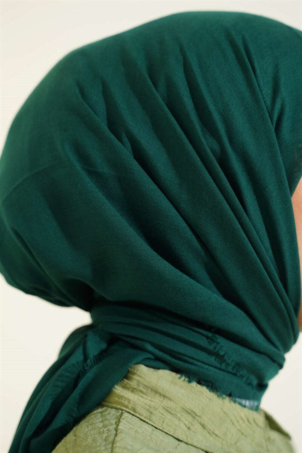 Plain Flamu Cotton Scarf Emerald