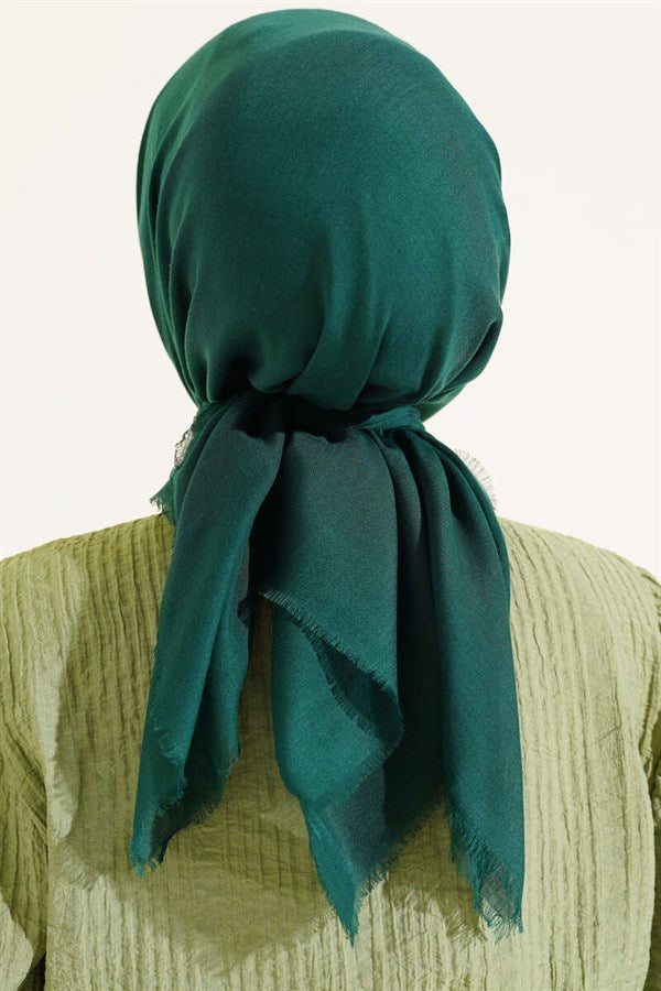 Plain Flamu Cotton Scarf Emerald