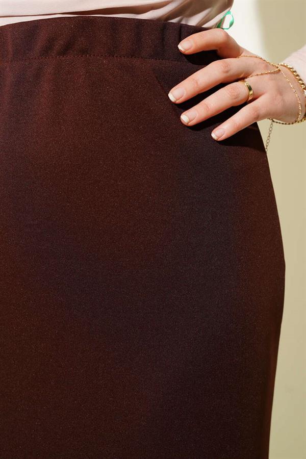 Plain Brown Pencil Skirt