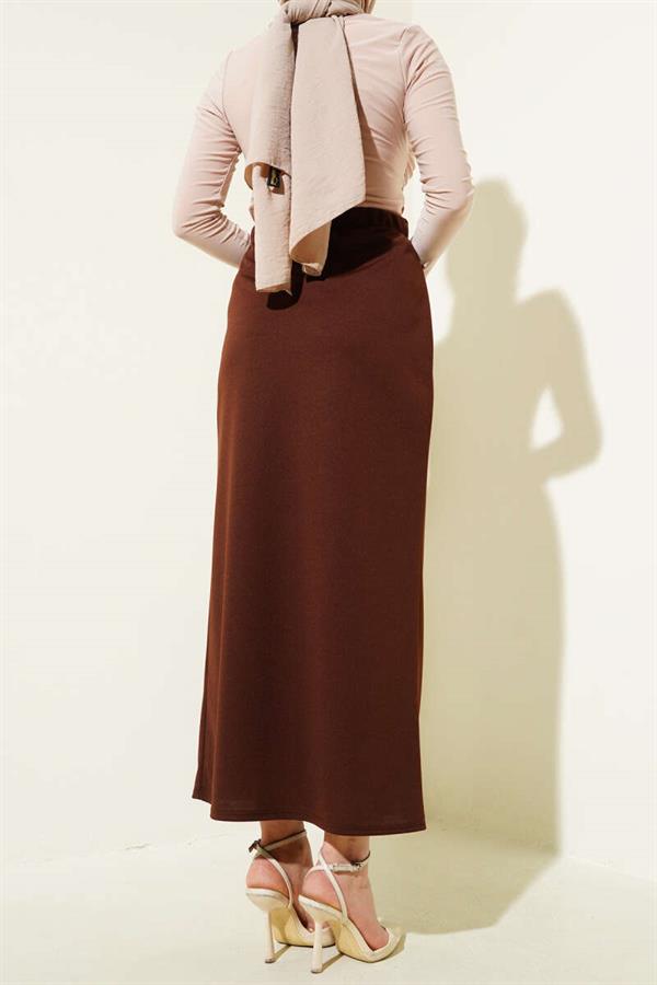 Plain Brown Pencil Skirt