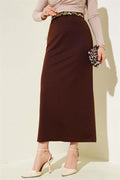 Plain Brown Pencil Skirt