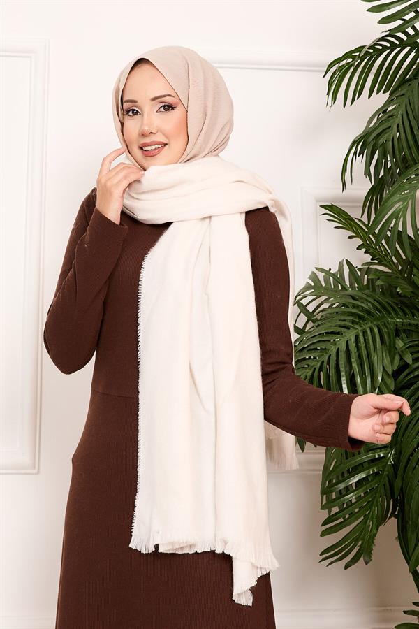 Plain Shoulder Shawl Ecru