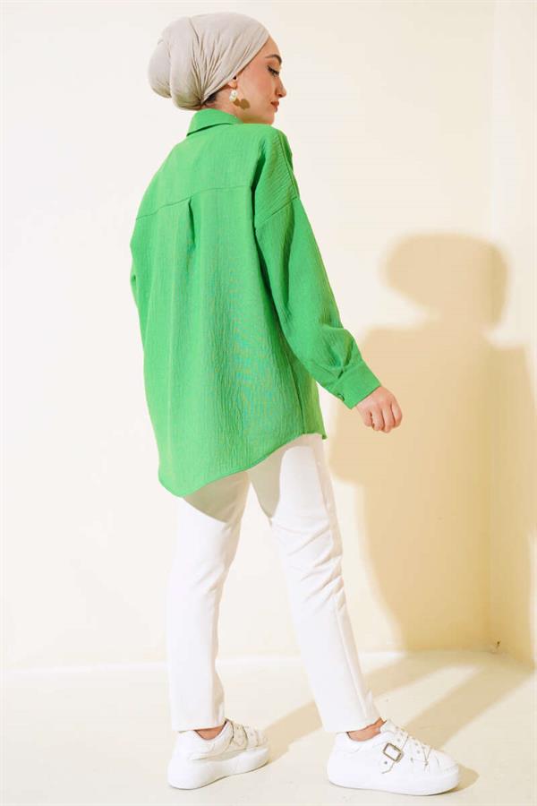 Plain Casual Shirt Green