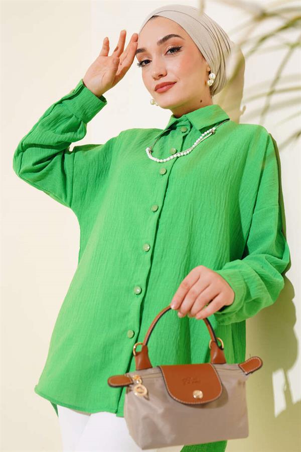 Plain Casual Shirt Green