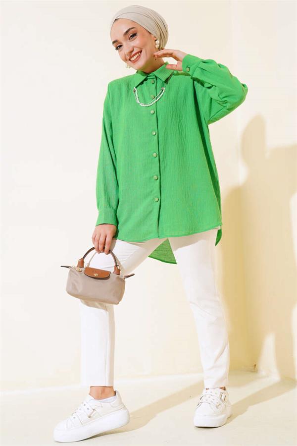 Plain Casual Shirt Green