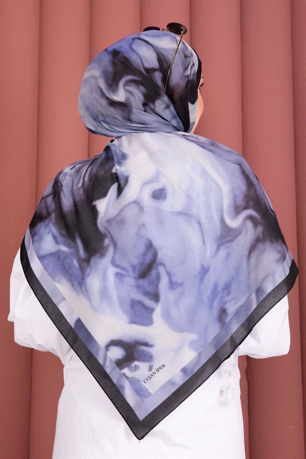 Ebru Pattern Scarf Series Lilac