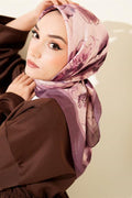 Marbled Floral Bamboo Krash Scarf Dark Lilac