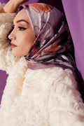 Marbled Floral Bamboo Knit Scarf Lilac