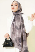 Marbled Patterned Bamboo Kash Shawl Stone Grey