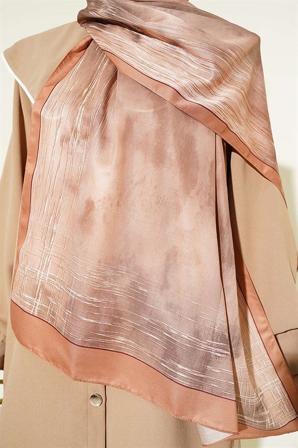 Marbled Pattern Shawl Camel