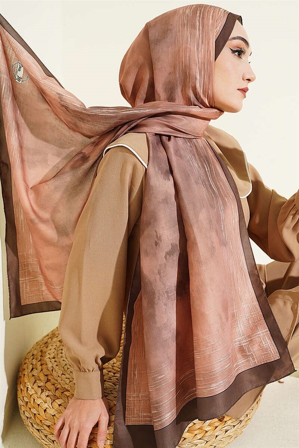 Marbled Pattern Scarf Camouflage Green