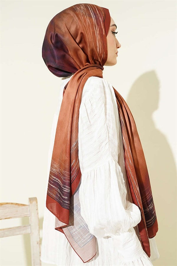 Marbled Pattern Shawl in Tile Color
