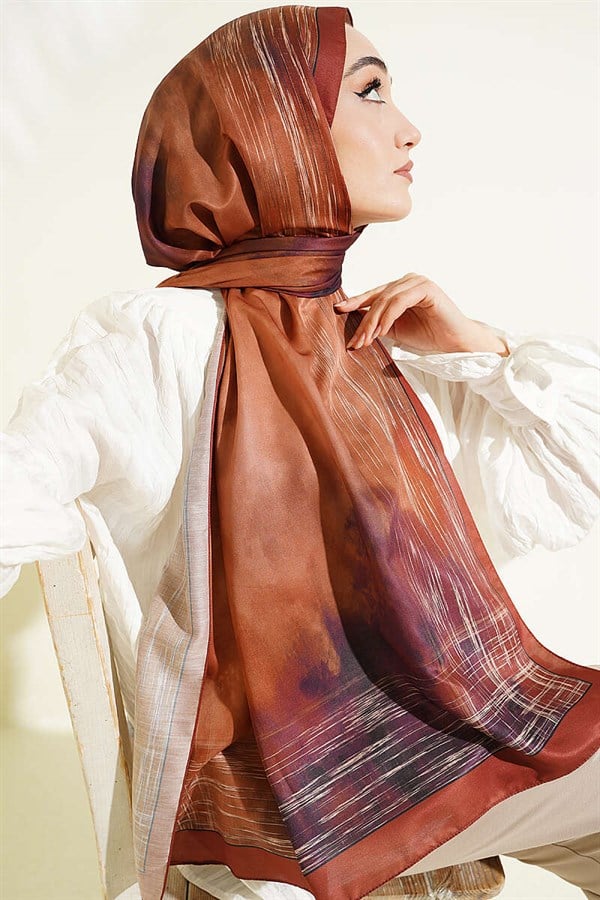Marbled Pattern Shawl in Tile Color