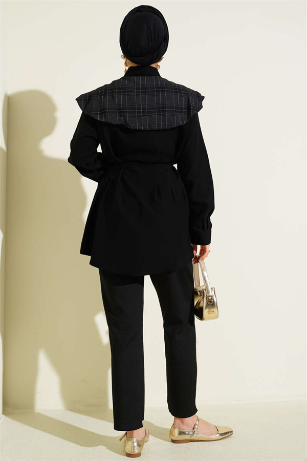 Plaid Scout Collar Shirt Black