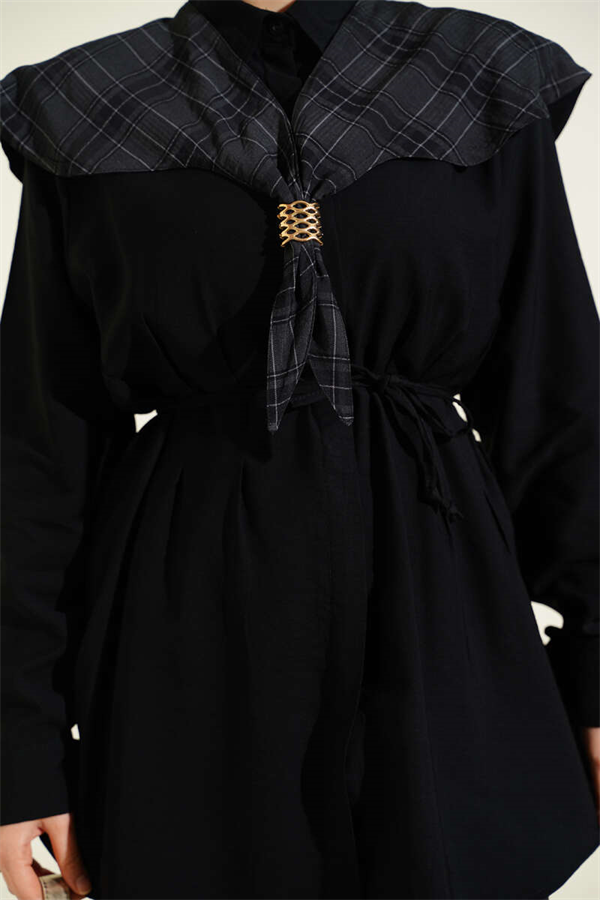 Plaid Scout Collar Shirt Black