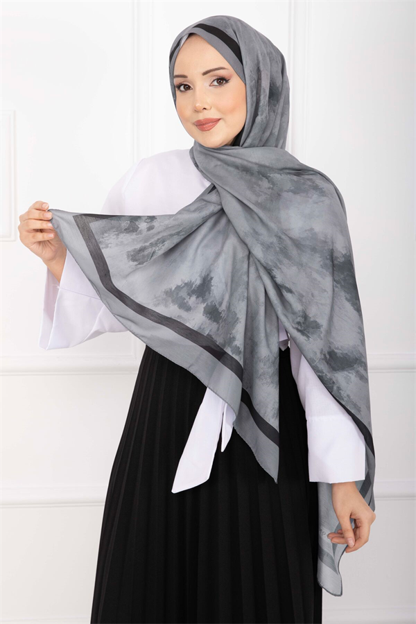 Elegance Patterned Scarf Series Grey