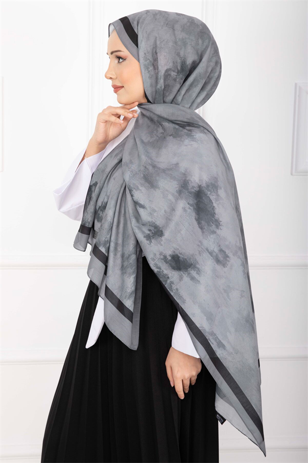 Elegance Patterned Scarf Series Grey