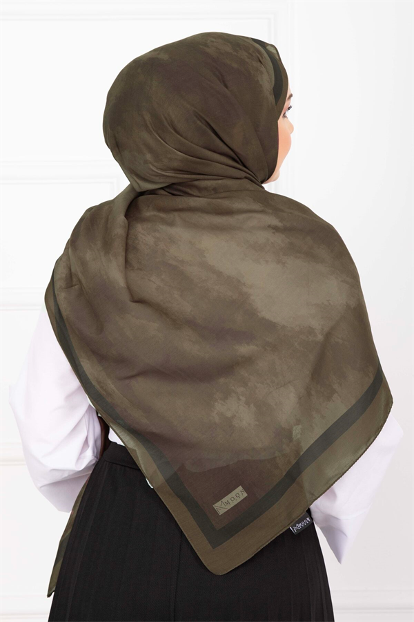 Elegance Patterned Scarf Series Dark Khaki