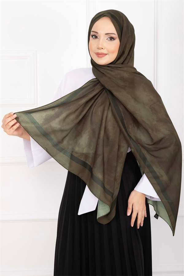 Elegance Patterned Scarf Series Dark Khaki