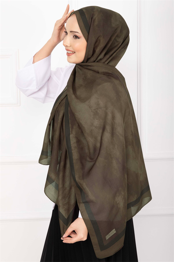 Elegance Patterned Scarf Series Dark Khaki