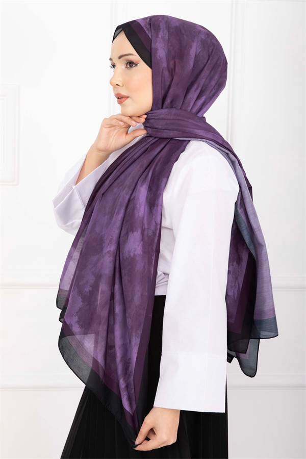 Elegance Patterned Scarf Series Purple