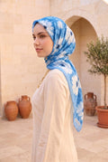 Elite Floral Pattern Scarf Series Baby Blue