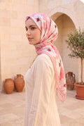 Elite Floral Pattern Scarf Series Pink